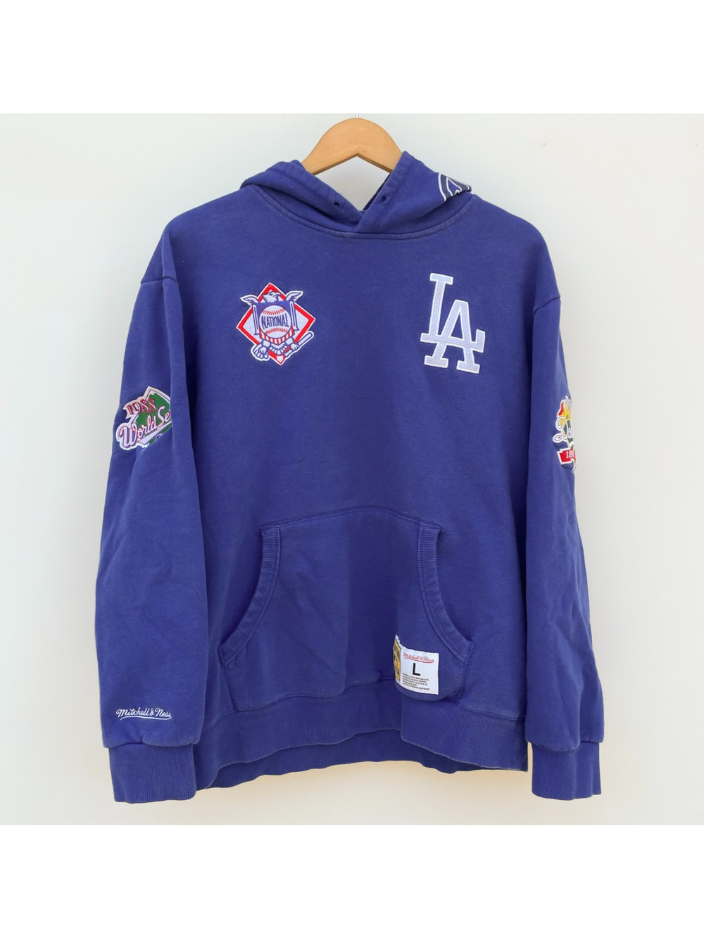 Dodgers Mitchell Ness 100 Years Sweatshirt Hoodie Embroidered Patches 88 Series